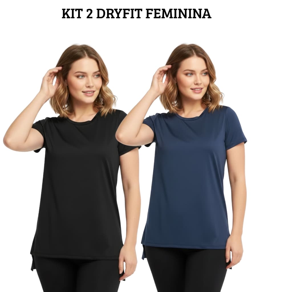Kit 2 Blusas Feminina Academia Dry Fit Esportes Musculação Treino camiseta Tapa Bumbum