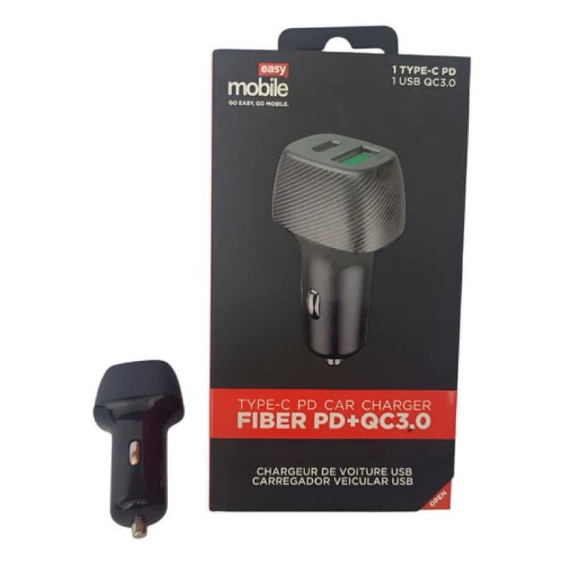 Carregador Veicular Carregamento Usb/tipo C Easy Mobile
