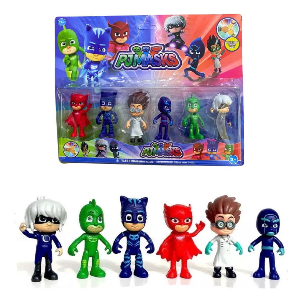 Kit 6 Bonecos Pj Masks Articulados 8cm Menino Gato Infantil