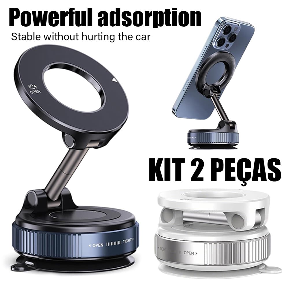 Suporte Magnético Forte Para Telefone Carro Design Dobrável 360 ° A Vácuo Ajustável/Mesa/Banheiro