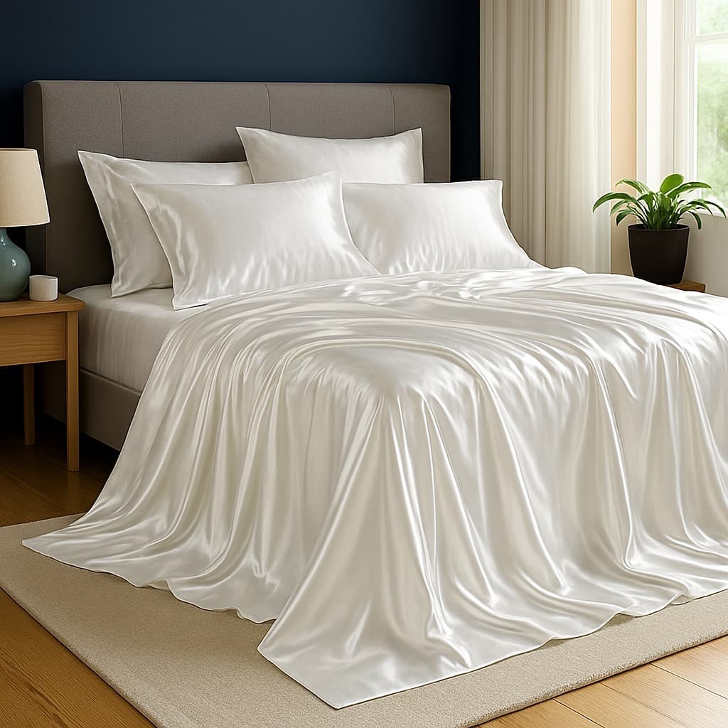 Jogo de Cama Cetim Charmousse 4 Peças Casal Queen King Size Brilhante sedosso Luxuoso Anti-Frizz