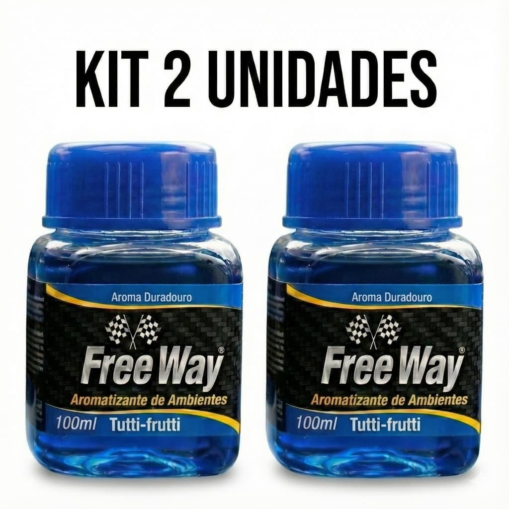 Kit 2 Aromatizantes Líquido Automotivo Free Way - Tutti Frutti - Cheirinho para Carro