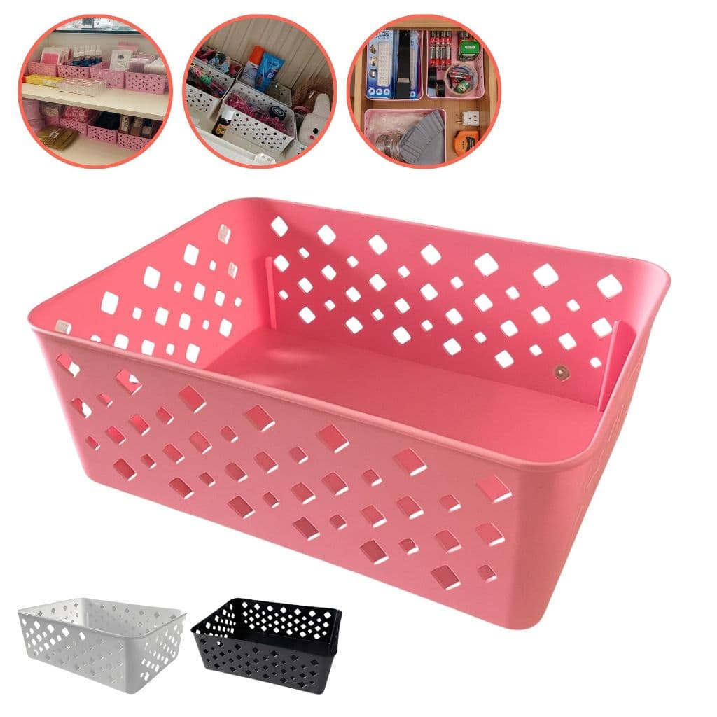 Kit Organizador Gaveta Cesto Empilhável Porta Maquiagem Banheiro Cozinha Multiuso Modular Armazenamento Geladeira