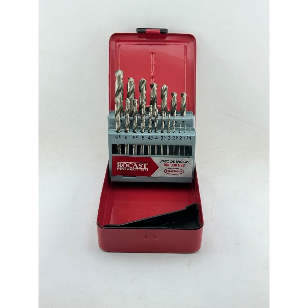 Jogo de Brocas Rocast HSS Aço Rápido 1,0 a 10,0 mm Kit Completo Profissional