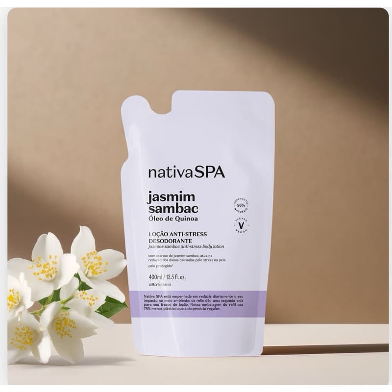 Refil Loção Hidratante Desodorante Corporal Anti-stress Nativa SPA Jasmim Sambac 400ml