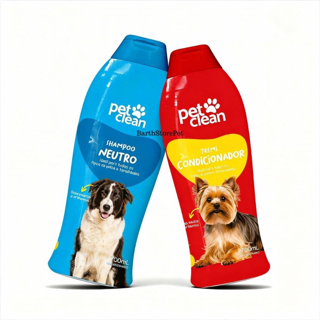 Kit Pet Clean: Shampoo Neutro 2em1 700 ml + Condicionador 700 ml | Para Cães e Gatos