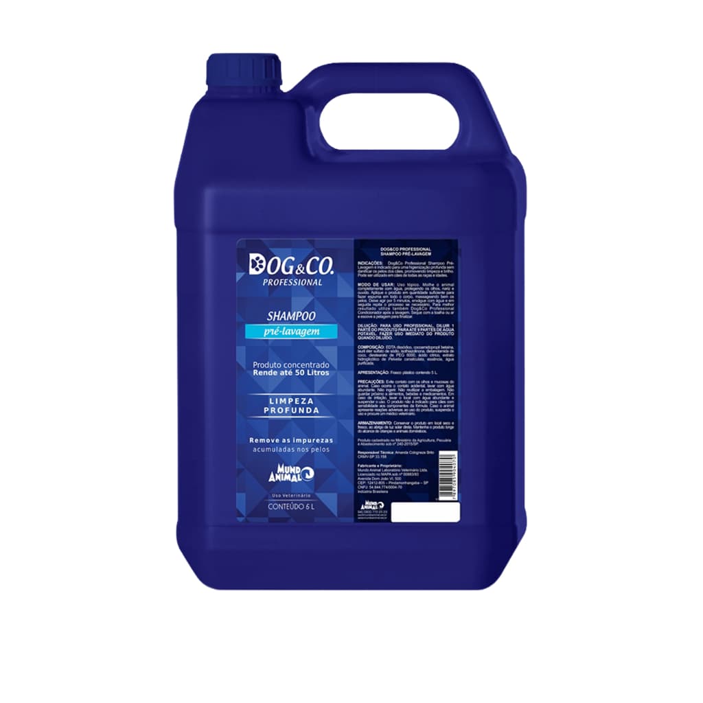 Shampoo Dog & Co Profissional Pré-Lavagem para Cães 5 Litros