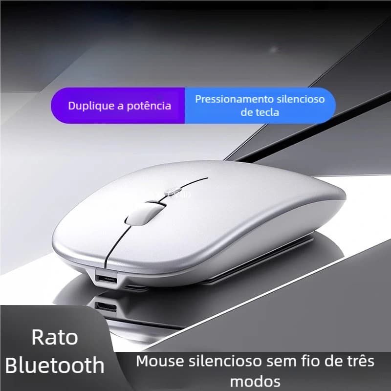 Mouse Home Office Recarregável - Sem Fio, Bateria Interna e LED RGB
