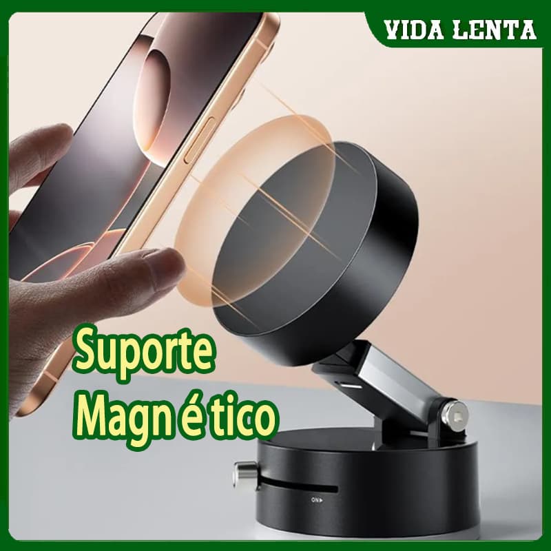 Suporte magnético de adsorção de carro a vácuo dupla face 360°Suporte dobrável para celular