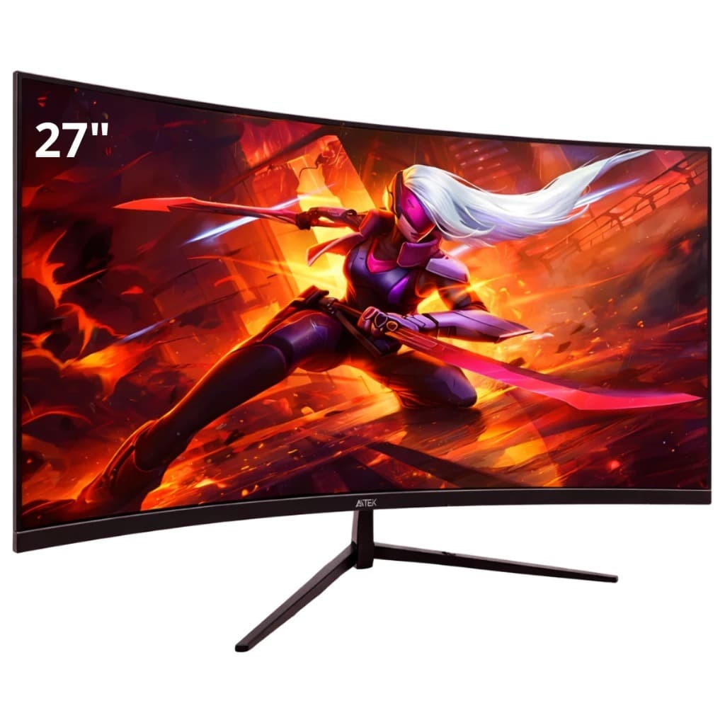 Monitor Gamer Curvo LED 27" Full HD 180Hz 1ms Painel HVA 1500R HDMI DP FreeSync G-Sync AMD VA USB