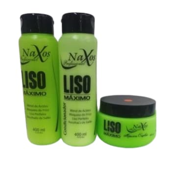 Kit 3x1 Shampoo+Cond+máscara hidratante Liso maximo - Naxos