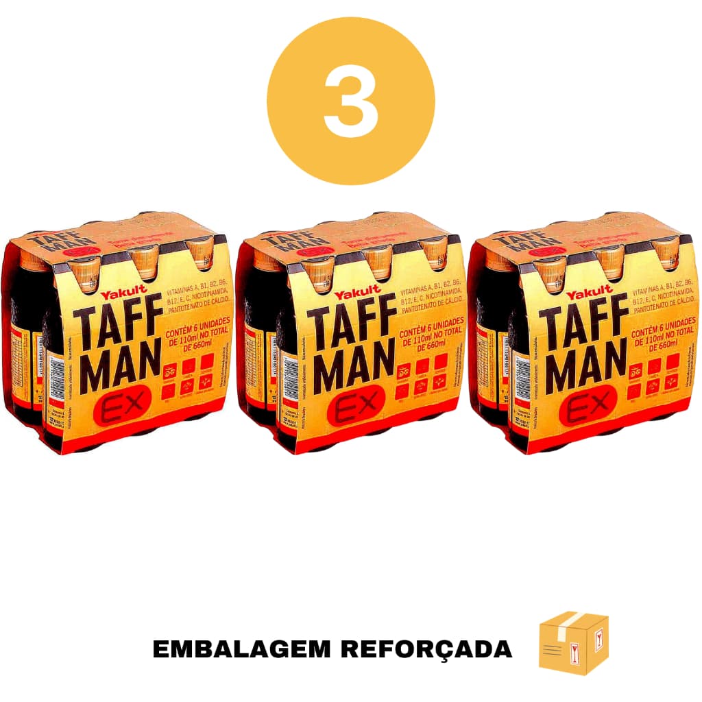 Kit com 18 Taffman Ex Yakult - Vitaminas, Mais Energia e Melhor Recuperação