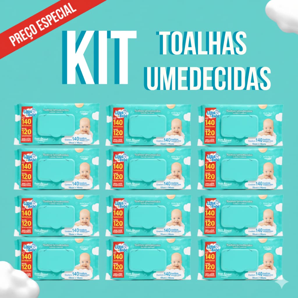 Toalhas Umedecidas Sem Álcool  Pacotes - Upa Bebê Neném Menina Menino
