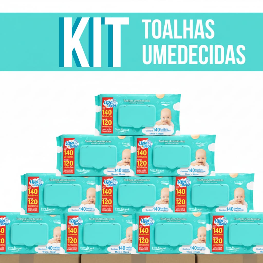Caixa Pacotes Toalhas Umedecidas Upa Bebe Com 140 Cada  Lenço Sem Alcool