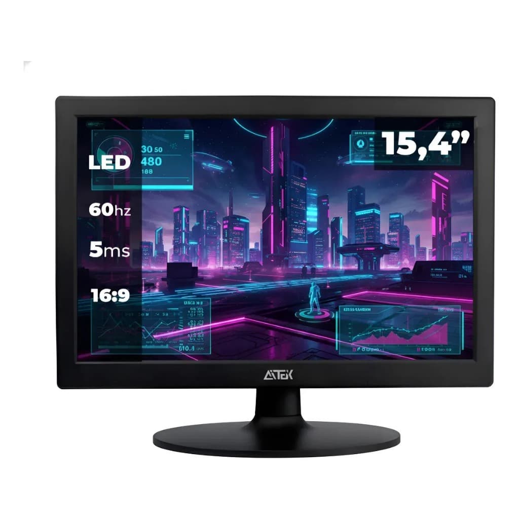 Monitor Gamer Aitek 15,4" 5ms Vga 60hz Sigma-m1510