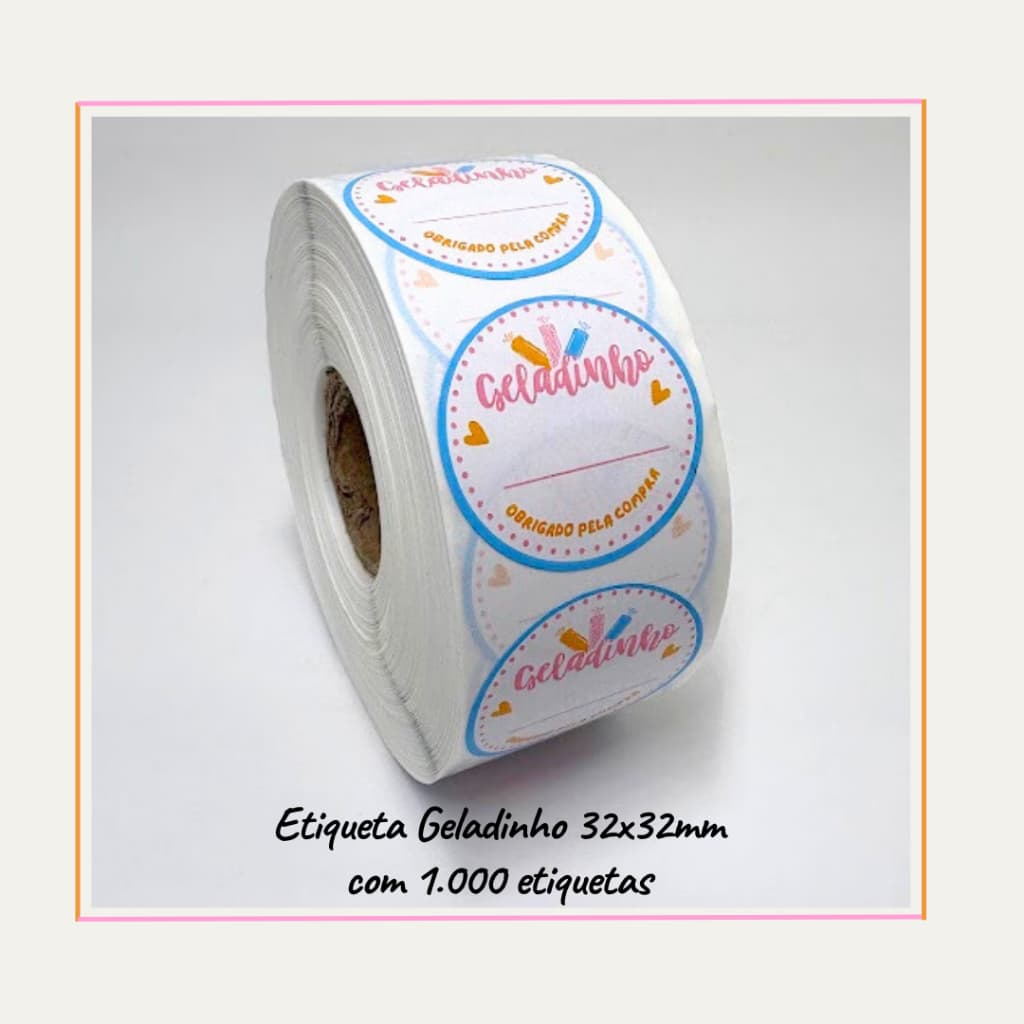 Etiquetas Adesivas Redondo Geladinho Gourmet Obrigado Pela Compra