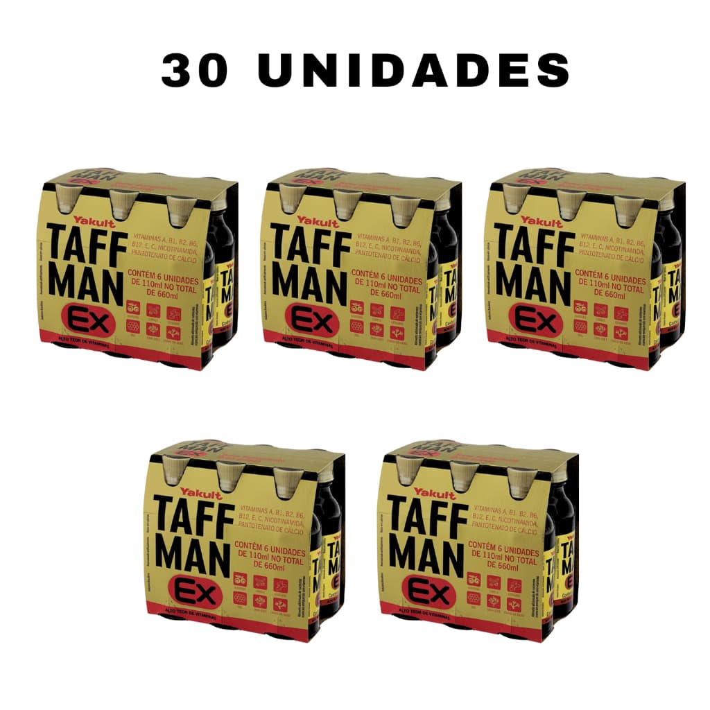 Kit com 30 Taffman Ex Yakult - Vitaminas, Mais Energia e Melhor Recuperação