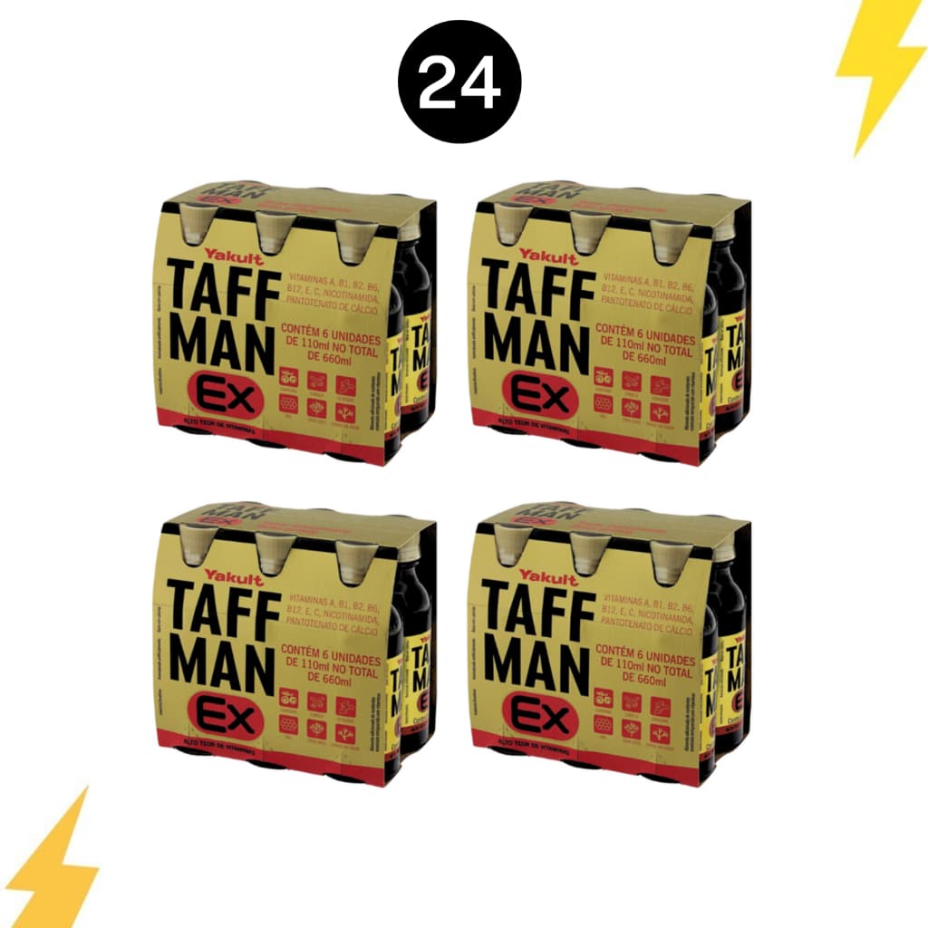 Kit com 24 Taffman Ex Yakult - Vitaminas, Mais Energia e Melhor Recuperação