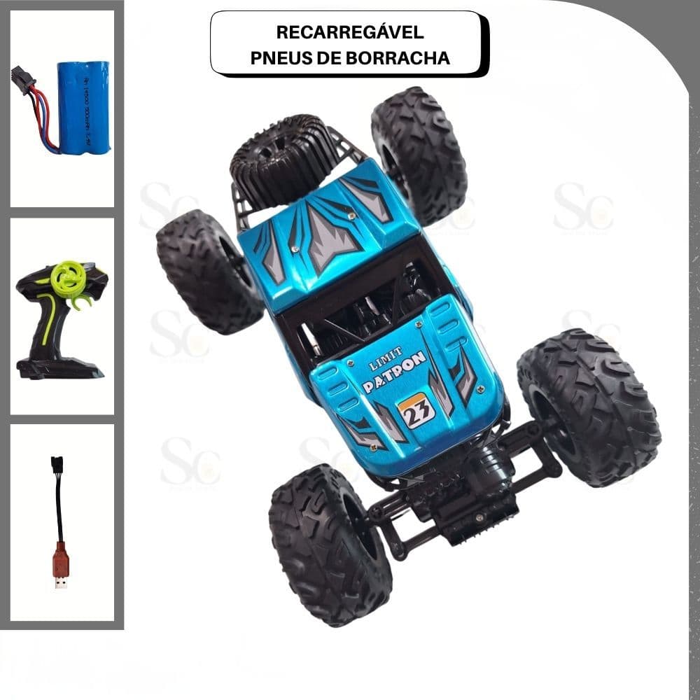 Carrinho de Controle Remoto 4x4 Monster Truck Off Road Infantil Super Resistente