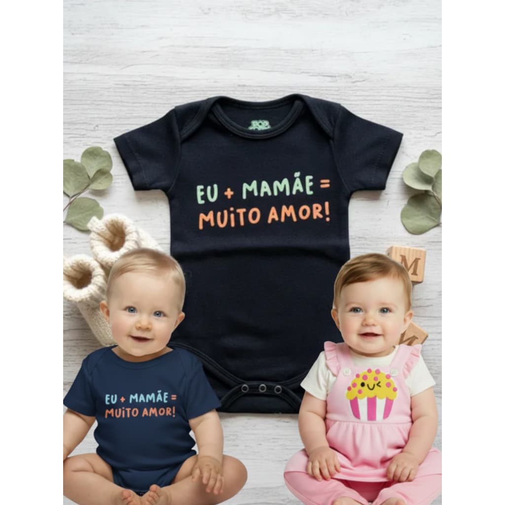 Kit com 3 Body Bori Bodie Roupa Bebê Neném Manga Curta Estampado Menino Menina