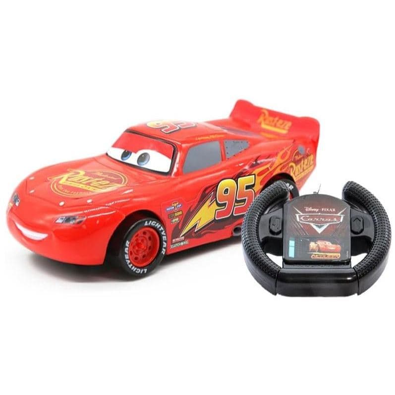 Relâmpago Mcqueen Carros - Carrinho de Controle Remoto Com Volante 3 Funções + Pilhas