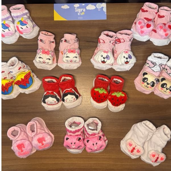 Kit Meia 3D Super Heróis bebê Luxo Infantil - Bichinhos enxoval bebê pelúcias RN Recém Nascido