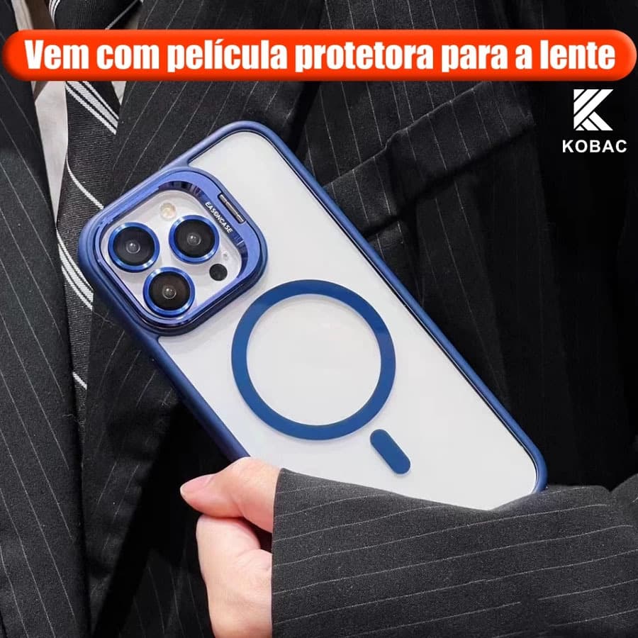 Capa MagSafe para iPhone: Suporte Câmera e Película de Lente de Presente Grátis 11 12 13 14 15 16 Pro Max 17