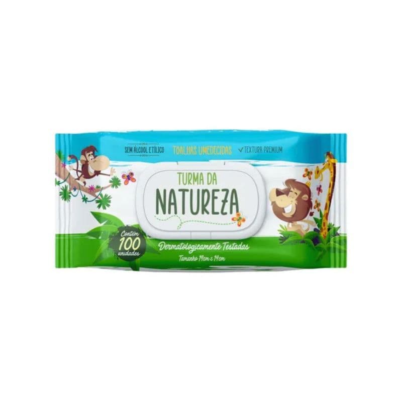 Lenço Umedecido  - TURMA DA NATUREZA - Sem Álcool Etílico