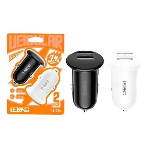 Carregador Veicular USB para Celular - Dourado, 2 Entradas Turbo Rápido