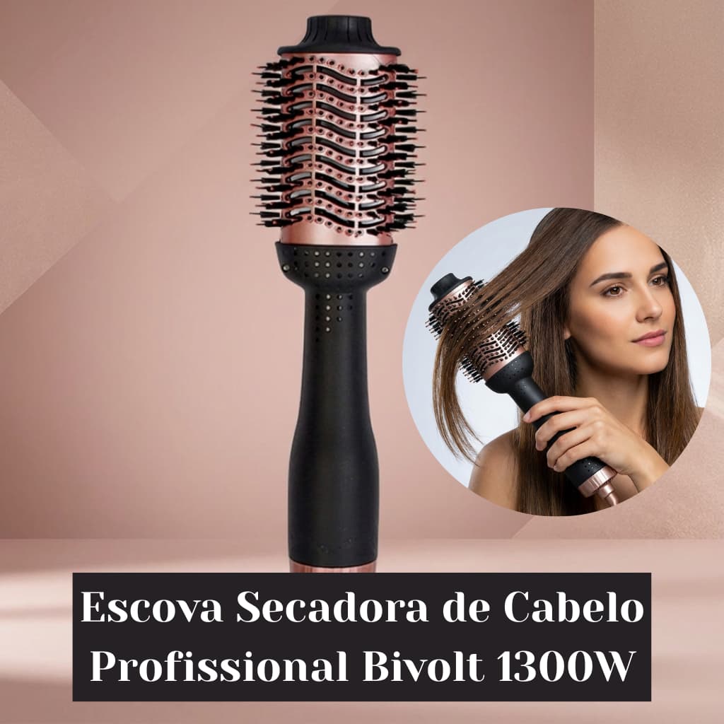 Escova Secadora 1300W De Cabelo Giratoria Startools Profissional Bivolt