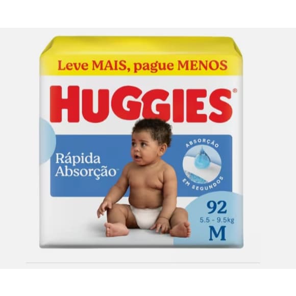 Fralda Huggies Tripla Proteção Hiper Tamanho M 92 Unidades Original