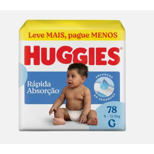 Fralda Huggies Tripla Proteção Hiper Tamanho G 78 Unidades Original
