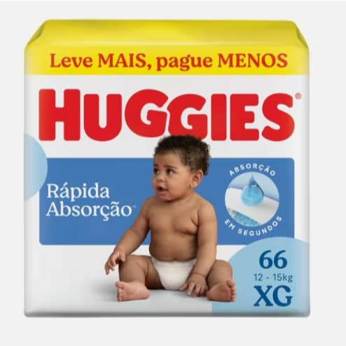 Fralda Huggies Tripla Proteção Hiper Tamanho Xg com 66 Unidades