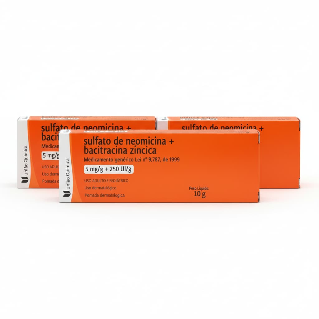 KIT 3 SULFATO DE NEOMIC + BACITRAC ZINICA