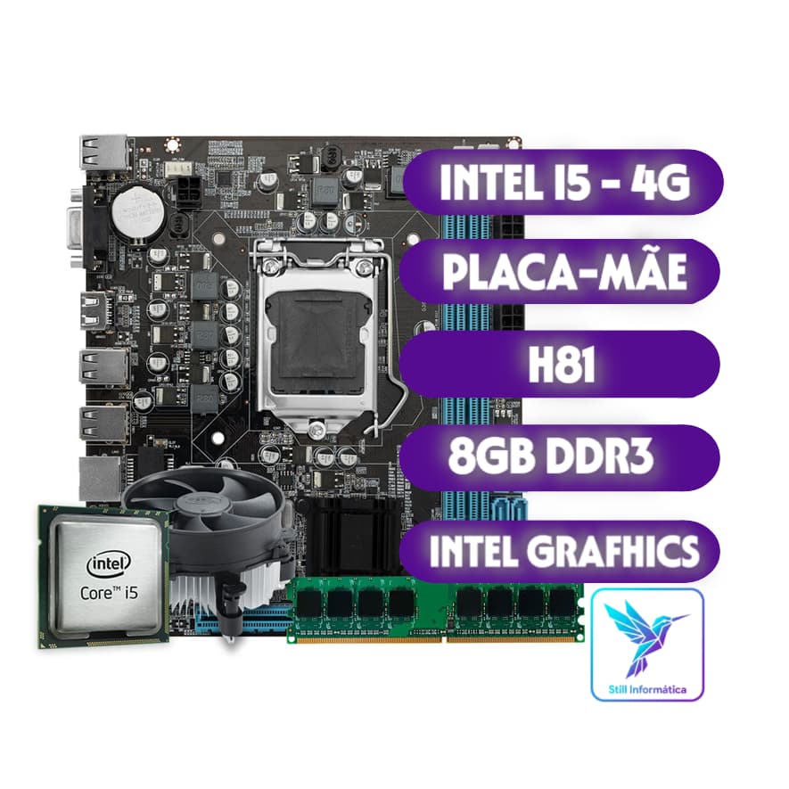 Kit Gamer i5 4ª Geração | 8GB RAM | Placa Mãe H81 | Cooler | Desempenho e Custo Benefício para Você | Pronto para Jogar!
