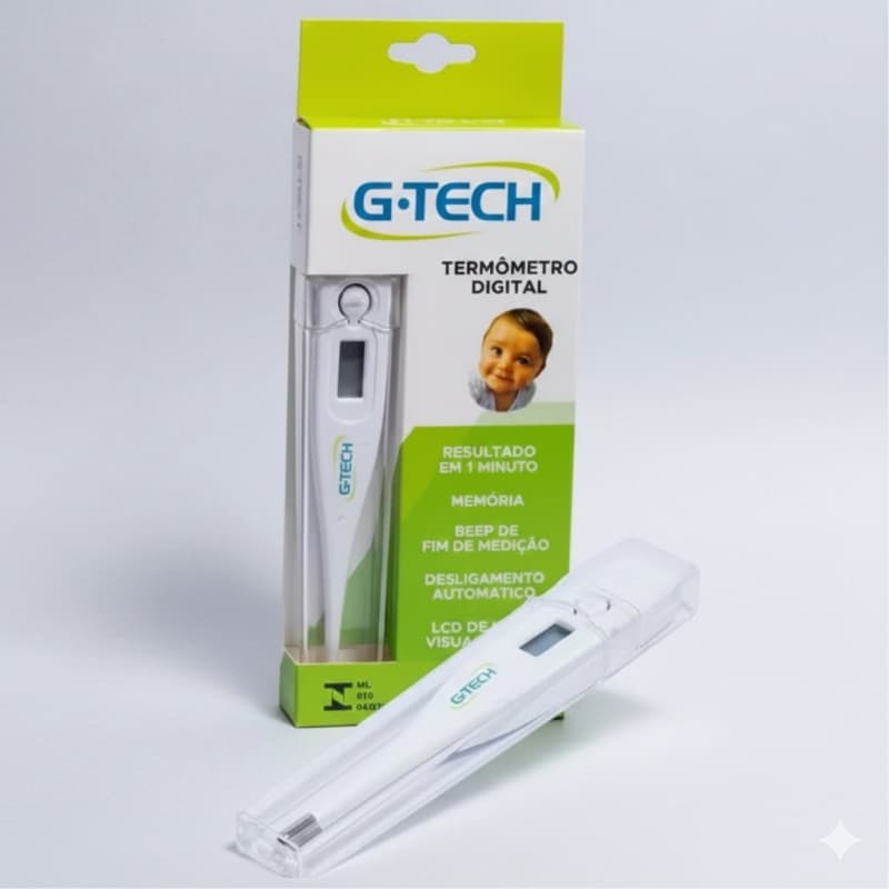 Termômetro Digital G-Tech Original – Clínico Adulto e Infantil com Beep e Memória – Envio Imediato