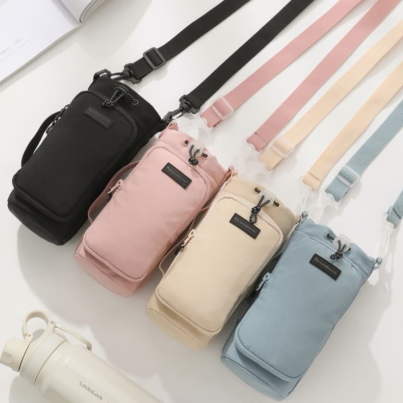 Bolsa de armazenamento com cordão para chaleira portátil para celular ao ar livre, capa para copo térmico