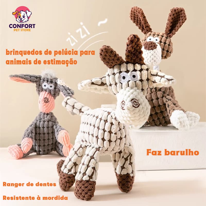 Brinquedos de pelúcia para animais de estimação — brinquedos para cães, resistentes a mordidas e que emitem sons burro