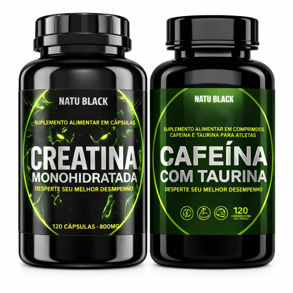 Cafeina Com Taurina + Creatina Monohidratada Massa Muscular Pré Treino Termogenico - ENVIO IMEDIATO