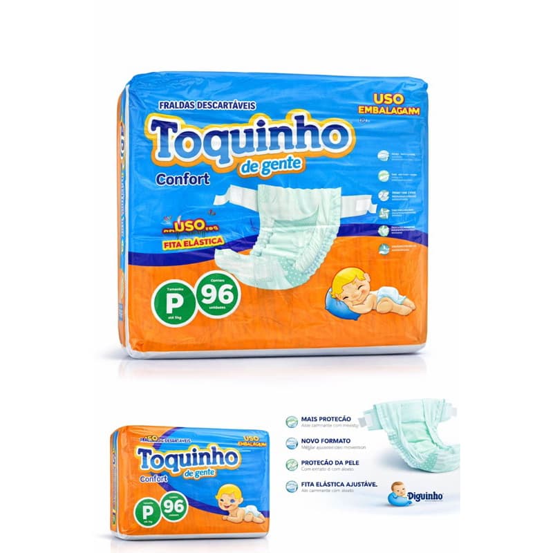 Fralda toquinho de gente mega pacotão diguinho todos os tamanhos