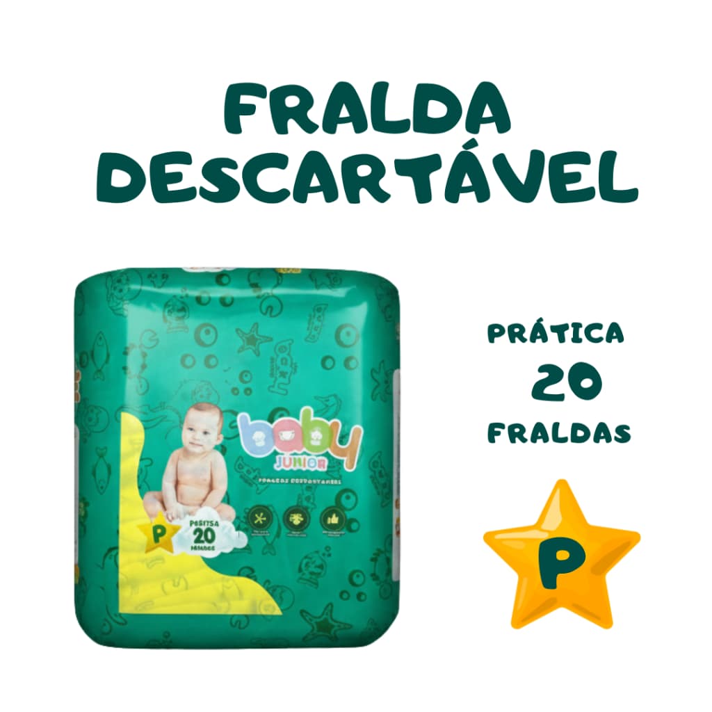 Fralda Descartável Prática P Pacote Com 20 unidades Infantil Fraldas Ajustável e Anti Assadura