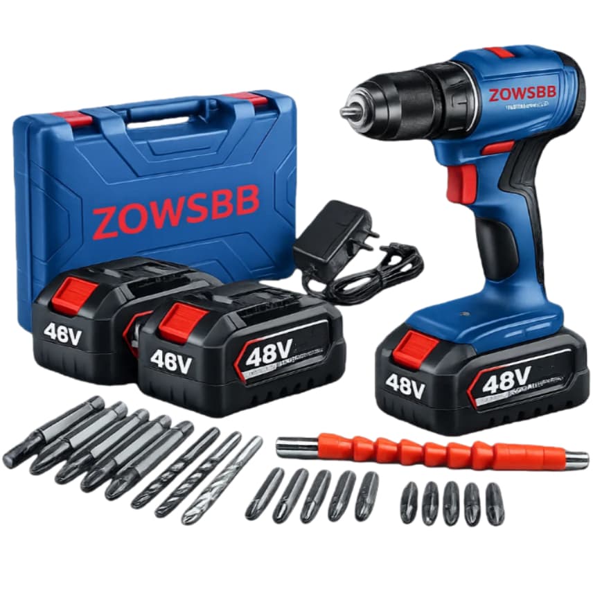 Furadeira parafusadeira  48V furadeira de impacto 2 Baterias Genérica bosch GSR 185-li elétrica