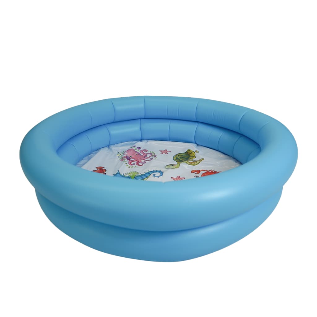 Mini Piscina Banheira Infantil 62cm 40 Litros Fundo Do Mar Azul - Fundo Inflável e Resistente PVC - Inmetro - QUEEN SHOP
