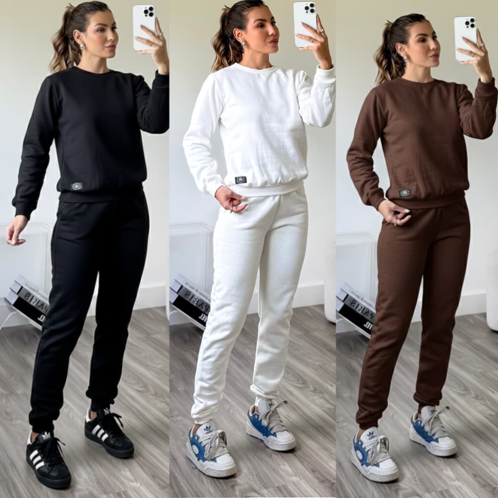 conjunto feminino moletom calça jogger blusa de frio AEROLOOK conjunto de frio conjunto moletom feminino