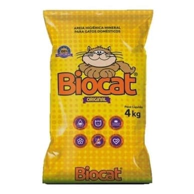 Areia Sanitária Higiênica Para Gatos Anti Odor Biocat Original 4 kg