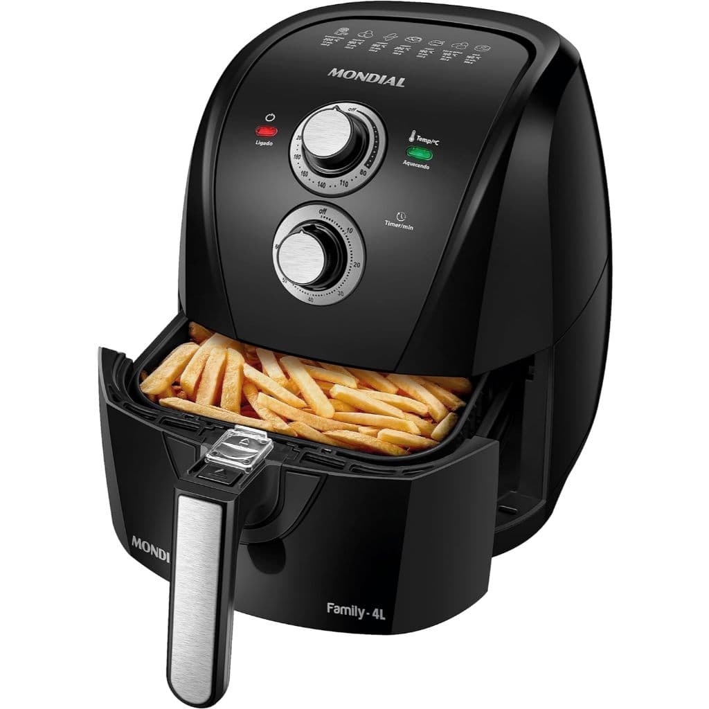 Fritadeira Sem Óleo Air Fryer 4L MONDIAL , Preto/Prata, 1500W, 220V - AFN-40-BFS