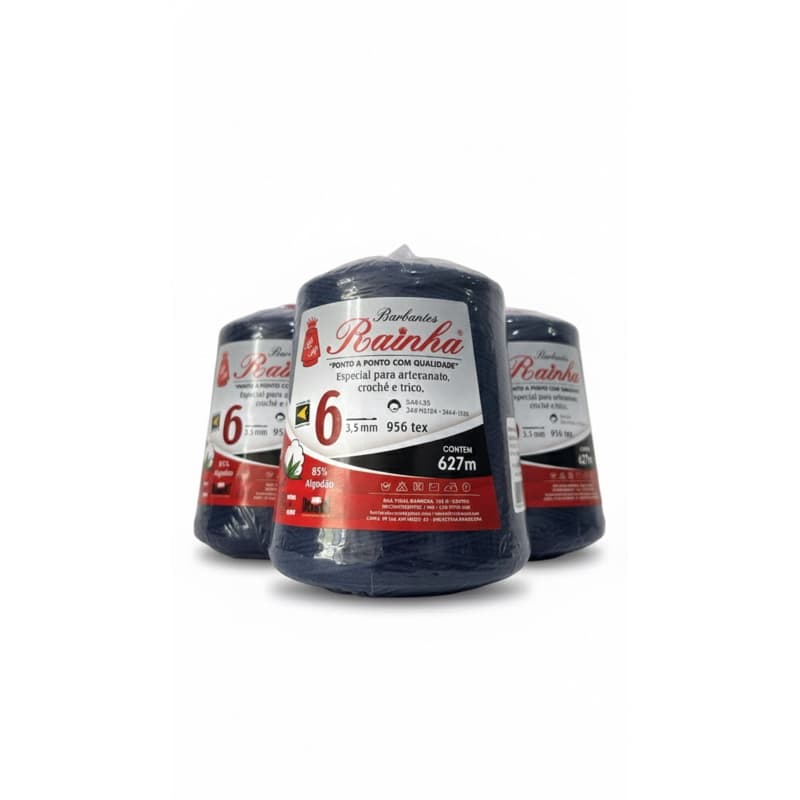 Barbantes Rainha Nº6 627m - Fios Perfeitos para Crochê, Tricô e Artesanato -Diversas Cores