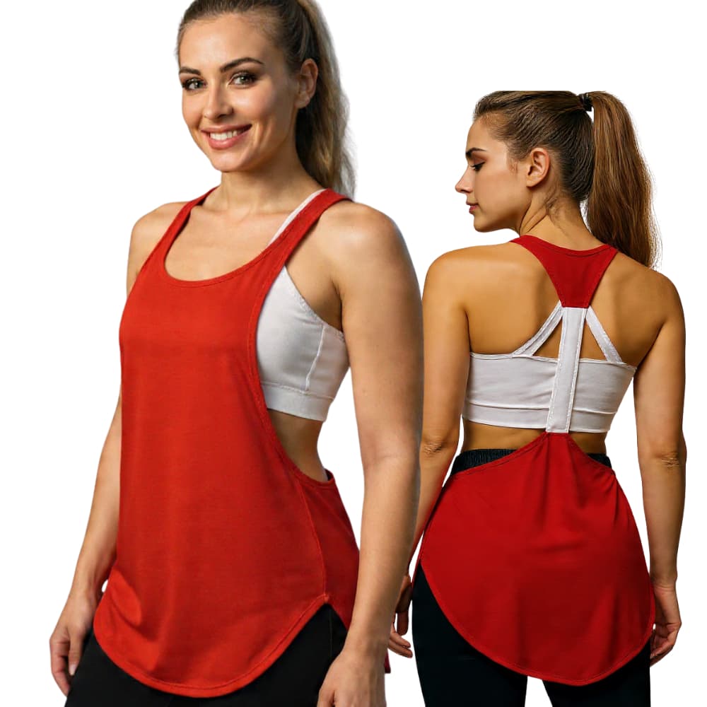 egata Feminina Dry Fit Academia Fitness Costas Nadador Cavada Tapa Bumbum Caminhada Corrida Musculação Yoga Crossfit Res