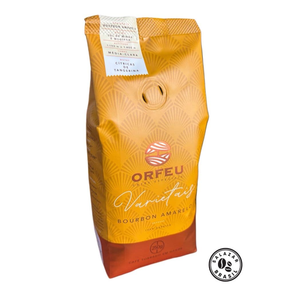 Orfeu Café Bourbon Amarelo em Grãos, 100% Arabica, Torra Média Clara 250g