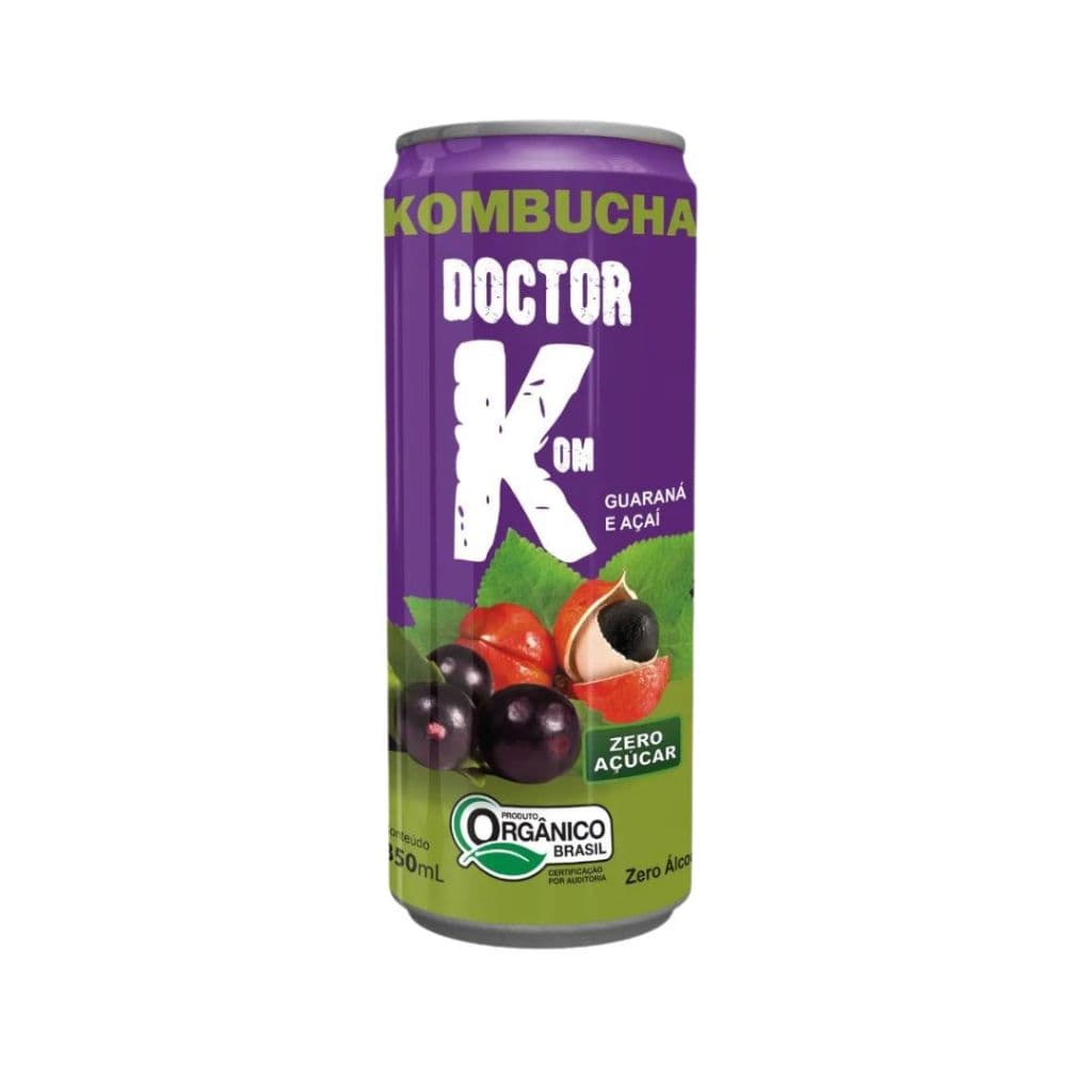 Kombucha Chá Mate Orgânica Vegana Guaraná Com Açai 350ml